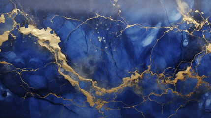Royal blue marble, golden lace-like patterns; elegant timeless canvas for conveying sentiments on...