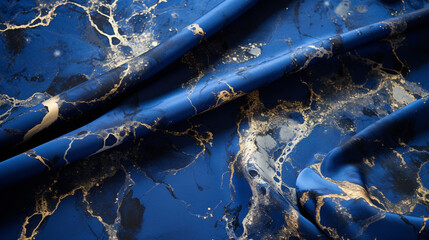 Royal blue marble, golden lace-like patterns; elegant timeless canvas for conveying sentiments on...