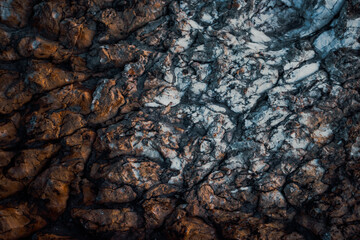 Seaside white textured rock concept photo. Close up red stone background for design.