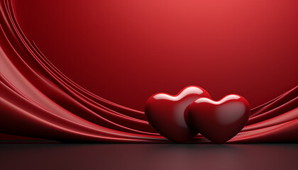 Romantic love flows in abstract waves of glowing elegance generated by AI