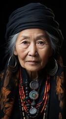 An old stylish Chinese woman.