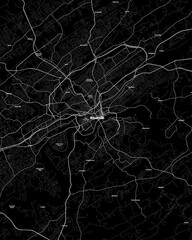 Knoxville Tennessee Map, Detailed Dark Map of Knoxville Tennessee - obrazy, fototapety, plakaty