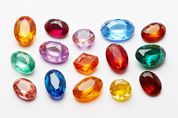 Vibrant Gemstone Mosaic: Colorful Gems Background - Jewel-Toned Elegance in High-Resolution - Created with Generative AI Tools