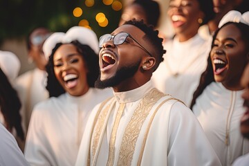 Black christian gospel singers praising Jesus Christ.