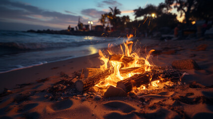 campfire on the beach