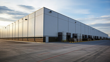 Fototapeta na wymiar Outdoor warehouse. Loading doors of a warehouse. AI Generative