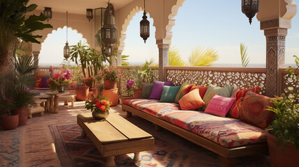 terrace with exotic Moroccan