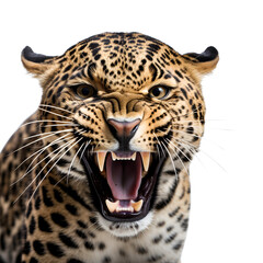 Leopard’s Half Body in Photo, Isolated on Transparent Background, PNG