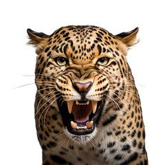 Image of a Half Body Leopard, Isolated on Transparent Background, PNG