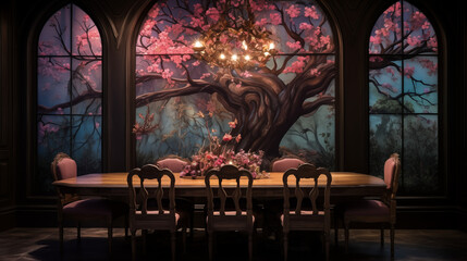 dining room with whimsical fairy tale