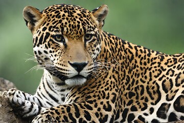 Jaguar, Panthera onca, single mammal, 