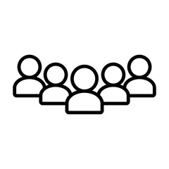 People, group, teamwork line icon vector design template illustration in trendy flat style to suit your web design