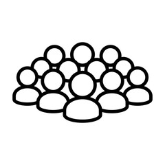 People, group, teamwork line icon vector design template illustration in trendy flat style to suit your web design