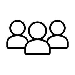People, group, teamwork line icon vector design template illustration in trendy flat style to suit your web design