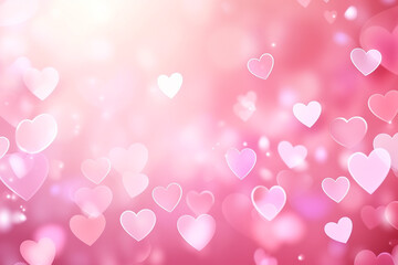 Valentine Hearts Abstract Pink Background - St. Valentine's Day Wallpaper - Created with Generative AI Tools