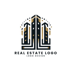 Real estate home building town city logo design concept vector logo design template