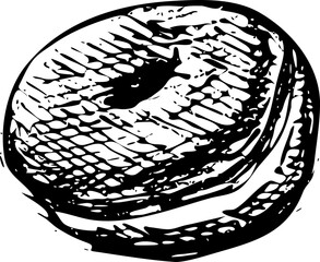 Sweets donut ink sketch vector
