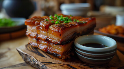 Dongpo pork braised pork belly in chinese style - obrazy, fototapety, plakaty