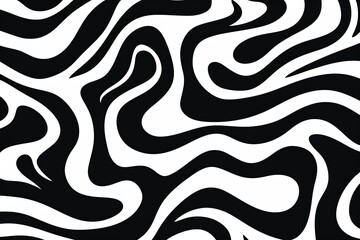 Obraz premium Background of black and white wavy and swirled brush strokes.