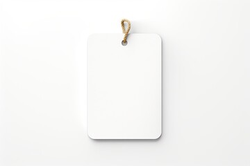 White blank price label tag mockup isolated on white background.