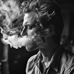 person smoking a cigarette