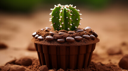 brownie in cactus shape