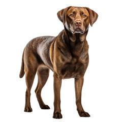 Beautiful Labrador Staffordshire Crossbreed Dog Standing In white Background
