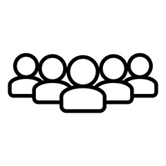 People, group, team outline icon vector design template illustration in trendy flat style to suit your web design