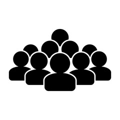 People, group, teamwork glyph icon vector design template illustration in trendy flat style to suit your web design