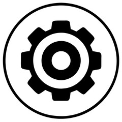 Gears in a circular pattern. vektor icon illustation - obrazy, fototapety, plakaty