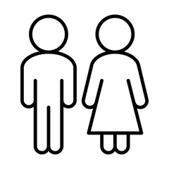 Person couple icon on transparent background