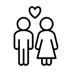 Person couple icon on transparent background