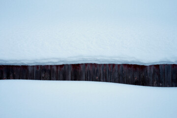 Old snow covered shed of the Totenaasen Hills.