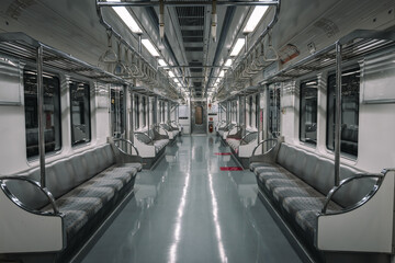 Seoul, South Korea - November 23 2022 "Empty metro in Seoul"