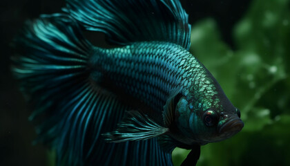 Underwater beauty in nature fish swimming in multi colored elegance generated by AI