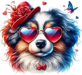 Watercolor Whispers of Love: Adorable Valentine's Pooches