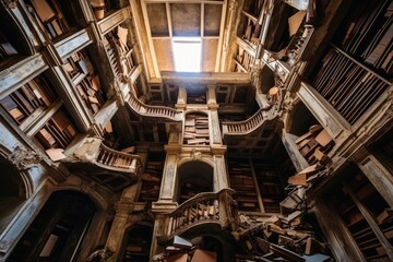 An old abandoned library lost place.
