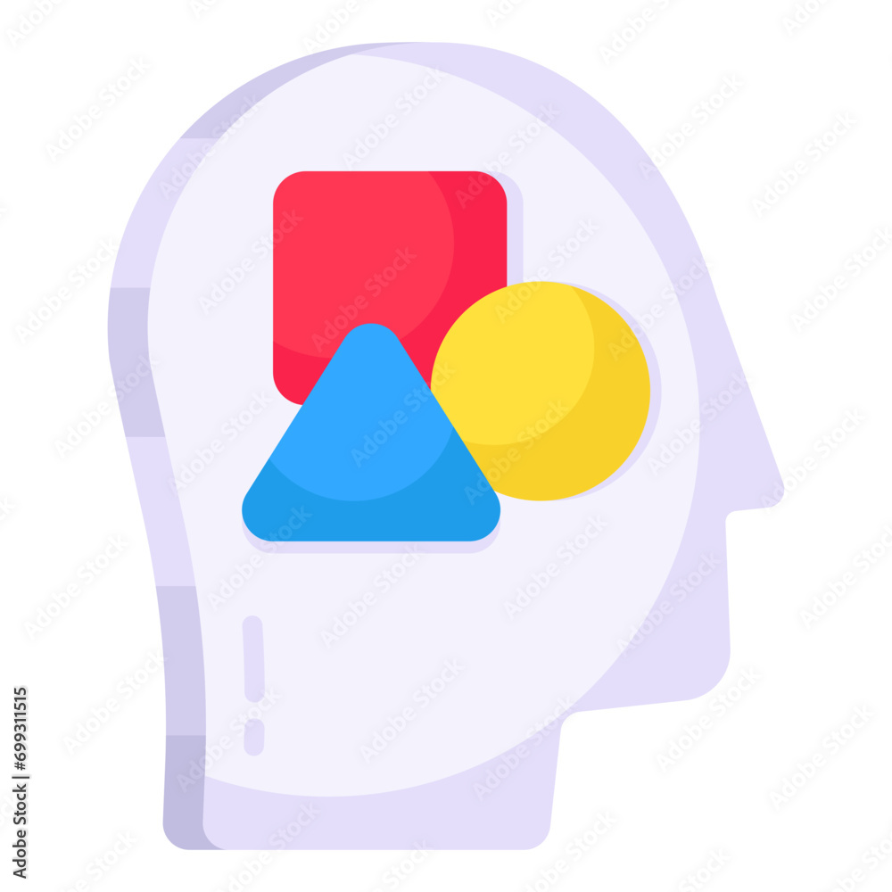 Canvas Prints Conceptual flat design icon of creative mind

