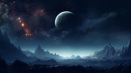 神秘的な宇宙空間と星々