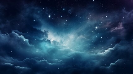 神秘的な宇宙空間と星々