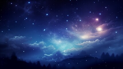 神秘的な宇宙空間と星々