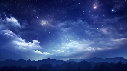 神秘的な宇宙空間と星々