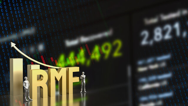 The Gold rmf text for Business concept 3d rendering.
