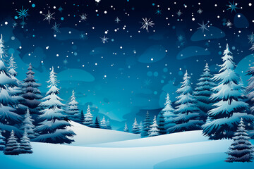 Obraz premium Embracing the spirit of Christmas: a vibrant, classic holiday illustration with ample copy space, setting the festive scene for joy and celebration.