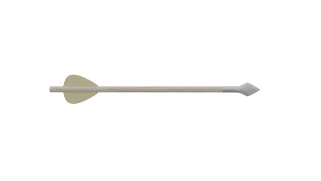 Crossbow arrow isolated on transparent and white background. Weapon concept. 3D render