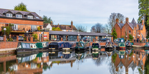 A view of across the canal basin in Market Harborough in Winter