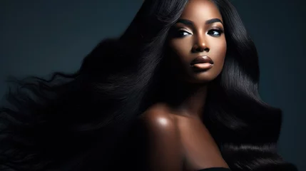 Beautiful afro american woman with glamour makeup, beauty salon concept, beautiful african american make-up girl   © AdamantiumStock