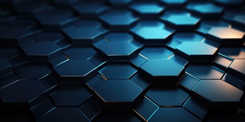 blue hexagon background vector abstract seamless patterns, in the style of dark sky-blue and dark...