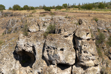 Toltry, Tovtry - mountainous arched limestone ridge stretching above Prut in northern Moldova.