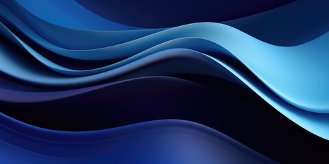 a blue and black wave background, in the style of colorful layered forms, shaped canvas, abstract minimalism appreciator, poster, rectangular fields, dark blue